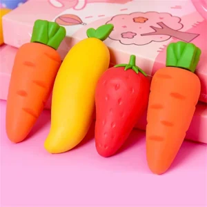 ยางลบ รูปผลไม้ แครอท สตรอเบอร์รี่ มะม่วง แพ็ค 4 ก้อน