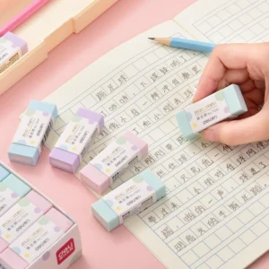 ยางลบดินสอ สีมาการองสำหรับนักเรียน ขายส่ง 100 ชิ้น