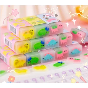 ยางลบดินสอแบบใส รูปไดโนเสาร์ แพ็ค 24 ก้อน